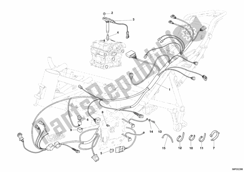 Tutte le parti per il Cablaggio Elettrico del Ducati Superbike 749 Dark 2005